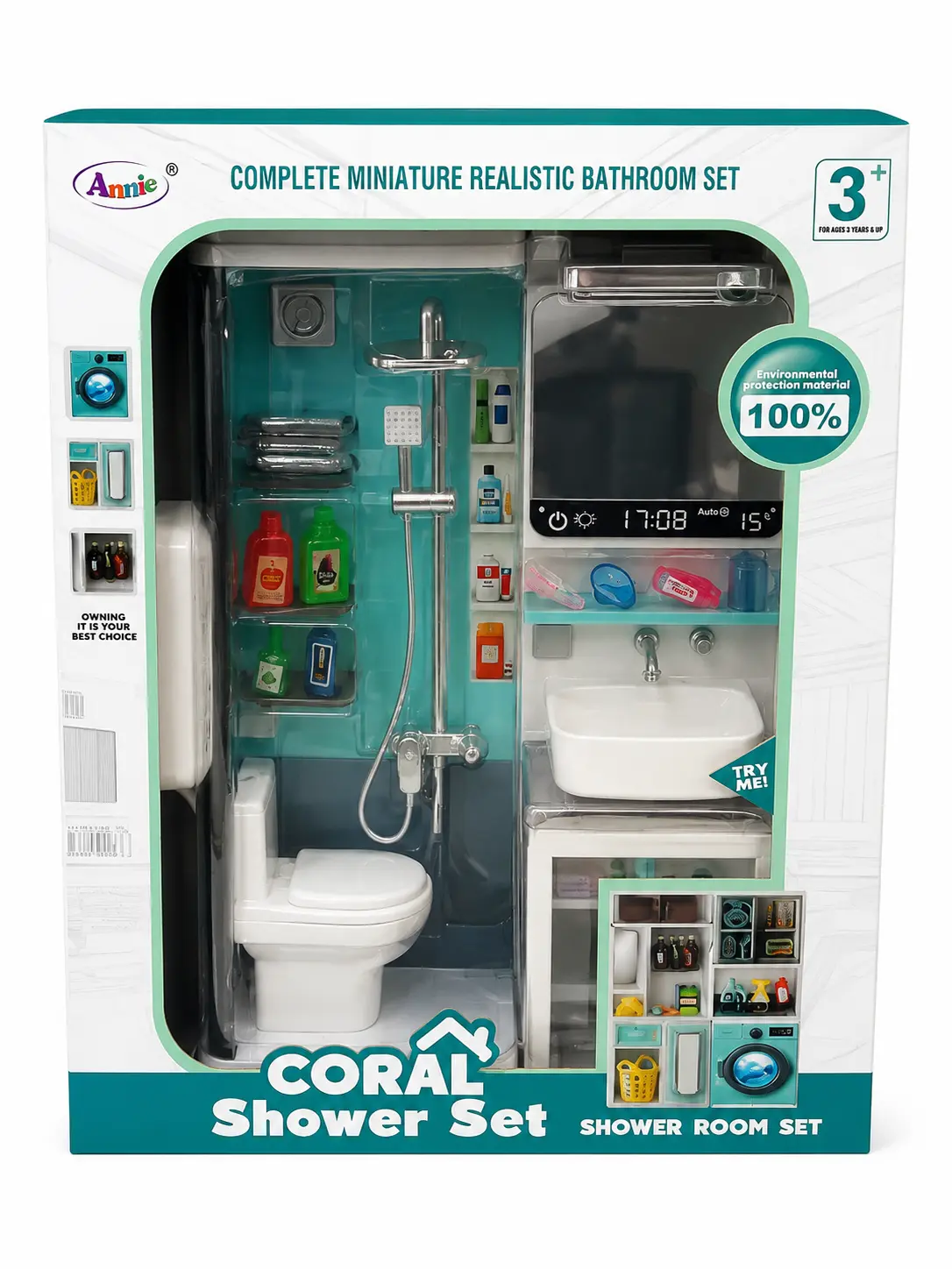 annie coral shower set