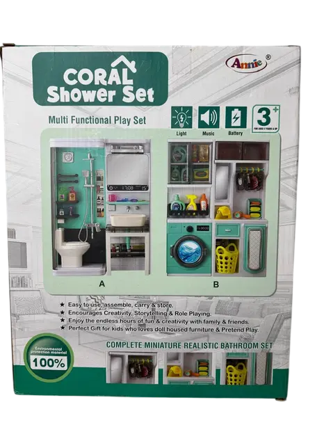 annie coral shower set